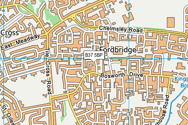 B37 5BP map - OS VectorMap District (Ordnance Survey)