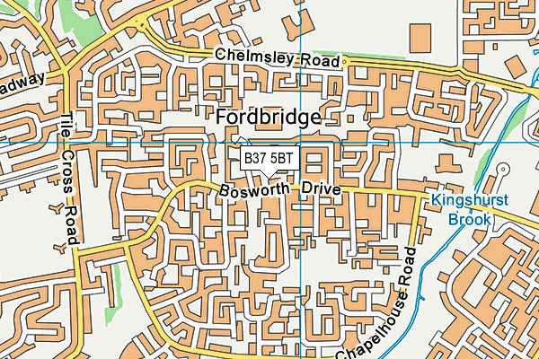 B37 5BT map - OS VectorMap District (Ordnance Survey)