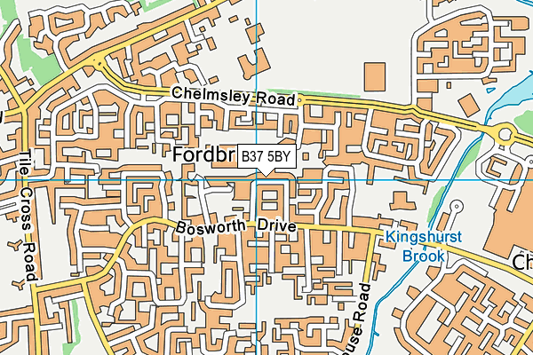 B37 5BY map - OS VectorMap District (Ordnance Survey)