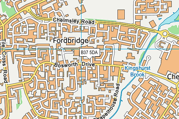 B37 5DA map - OS VectorMap District (Ordnance Survey)