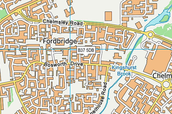 B37 5DB map - OS VectorMap District (Ordnance Survey)