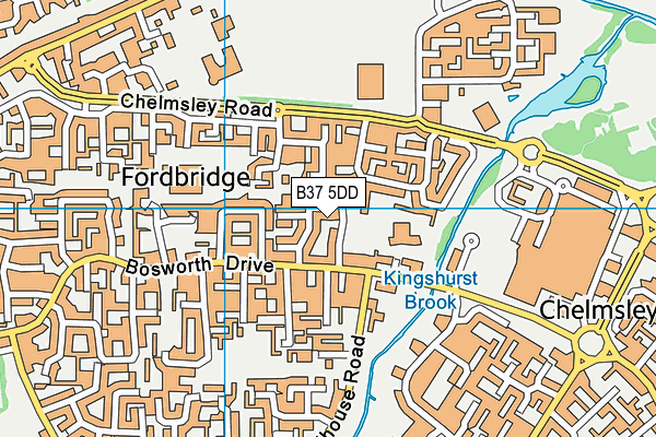 B37 5DD map - OS VectorMap District (Ordnance Survey)