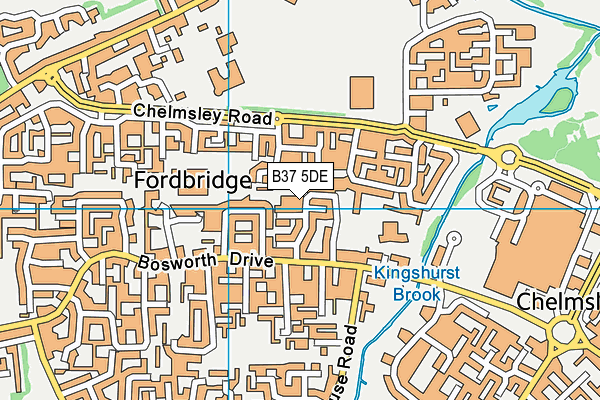 B37 5DE map - OS VectorMap District (Ordnance Survey)