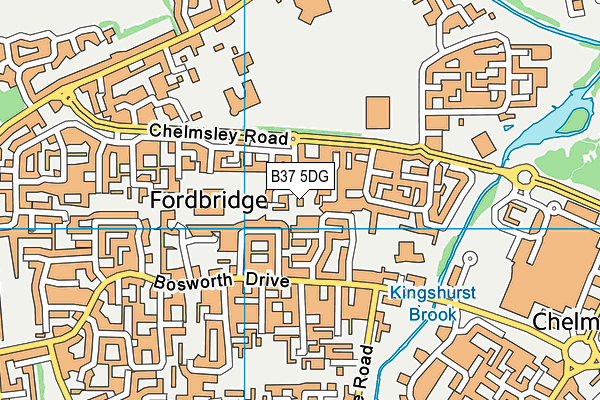 B37 5DG map - OS VectorMap District (Ordnance Survey)
