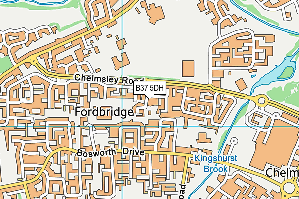B37 5DH map - OS VectorMap District (Ordnance Survey)