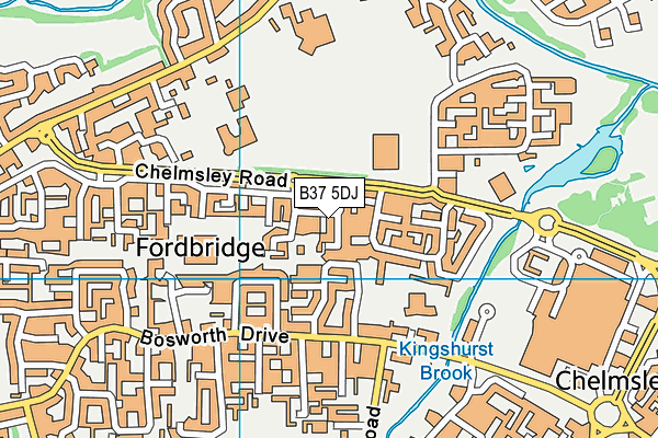 B37 5DJ map - OS VectorMap District (Ordnance Survey)