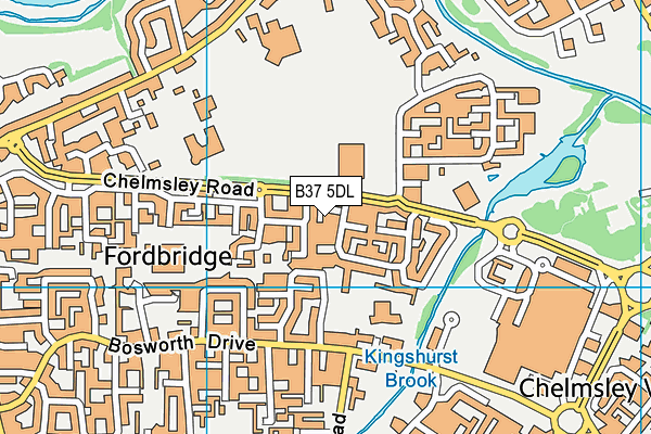 B37 5DL map - OS VectorMap District (Ordnance Survey)