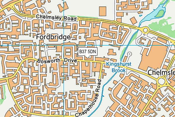 B37 5DN map - OS VectorMap District (Ordnance Survey)