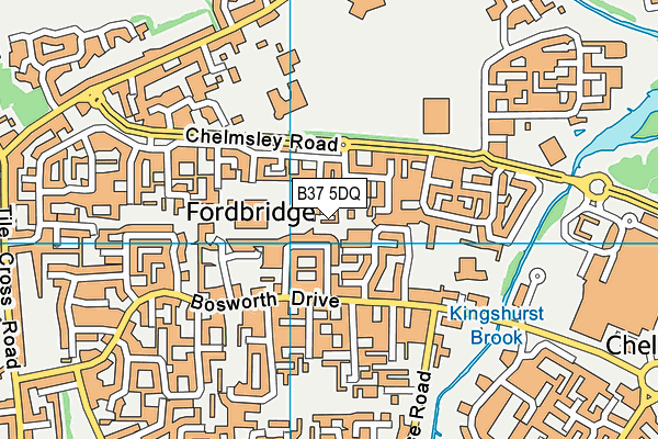 B37 5DQ map - OS VectorMap District (Ordnance Survey)