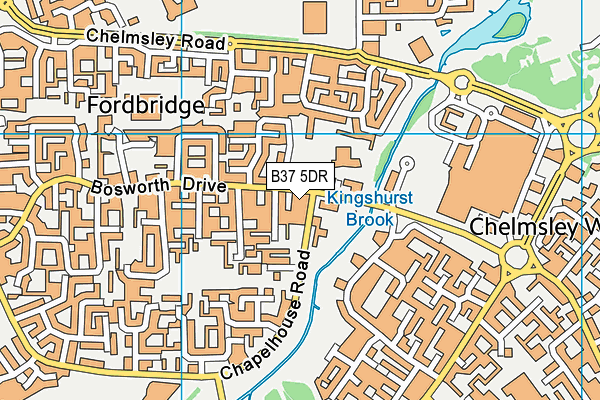 B37 5DR map - OS VectorMap District (Ordnance Survey)