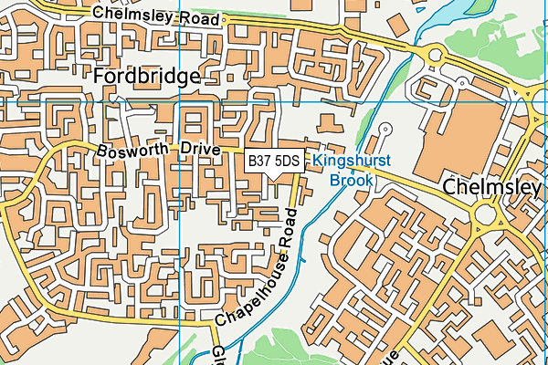 B37 5DS map - OS VectorMap District (Ordnance Survey)