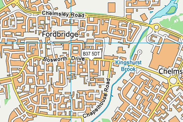 B37 5DT map - OS VectorMap District (Ordnance Survey)