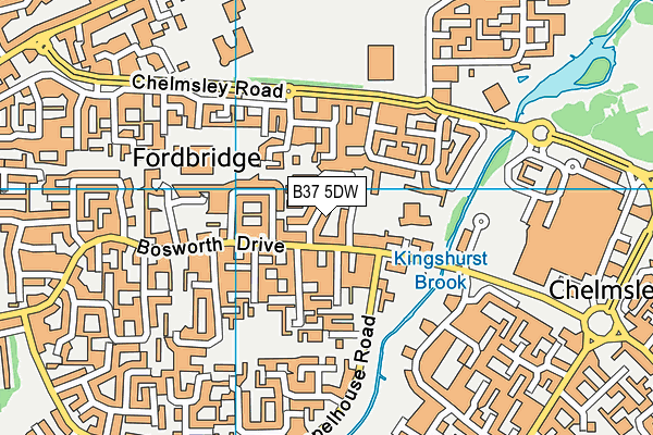 B37 5DW map - OS VectorMap District (Ordnance Survey)