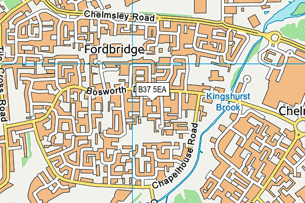 B37 5EA map - OS VectorMap District (Ordnance Survey)