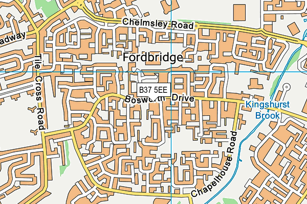 B37 5EE map - OS VectorMap District (Ordnance Survey)