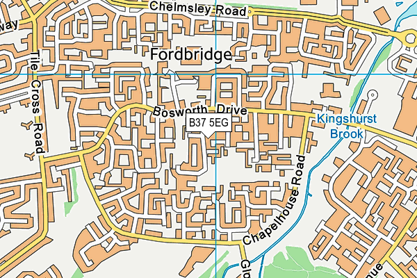 B37 5EG map - OS VectorMap District (Ordnance Survey)