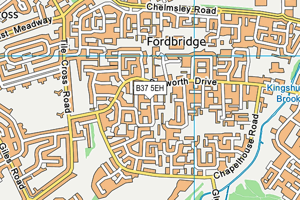 B37 5EH map - OS VectorMap District (Ordnance Survey)