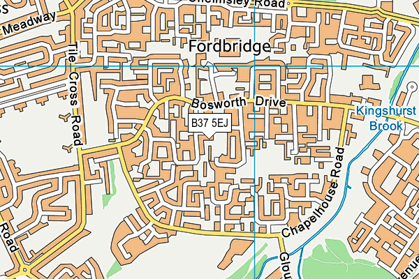 B37 5EJ map - OS VectorMap District (Ordnance Survey)