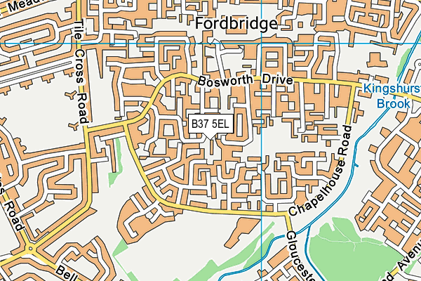 B37 5EL map - OS VectorMap District (Ordnance Survey)