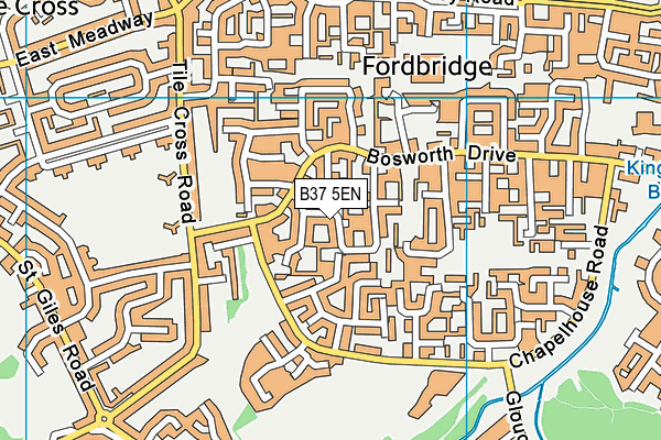 B37 5EN map - OS VectorMap District (Ordnance Survey)