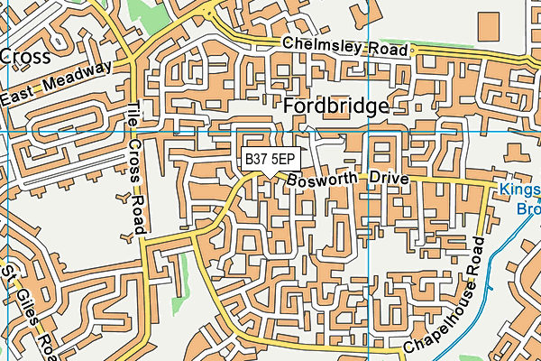 B37 5EP map - OS VectorMap District (Ordnance Survey)