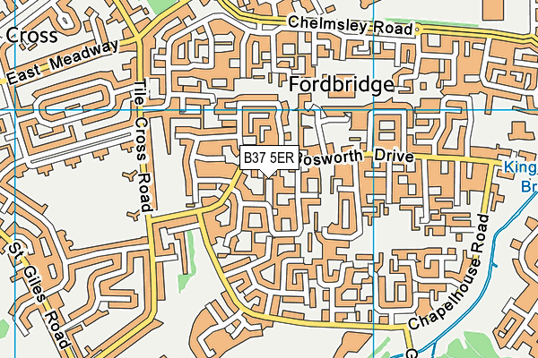 B37 5ER map - OS VectorMap District (Ordnance Survey)