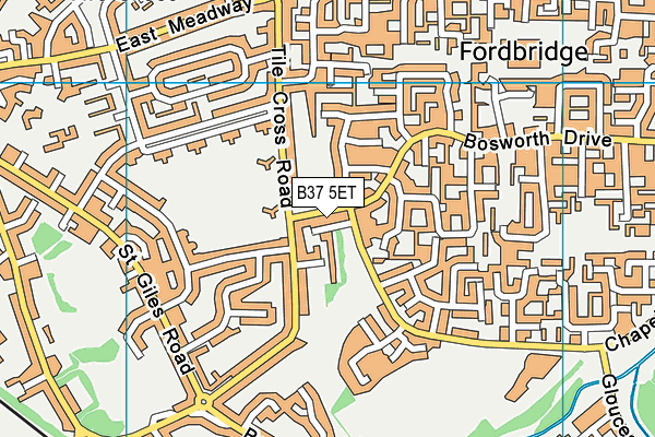 B37 5ET map - OS VectorMap District (Ordnance Survey)