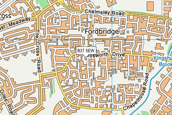 B37 5EW map - OS VectorMap District (Ordnance Survey)