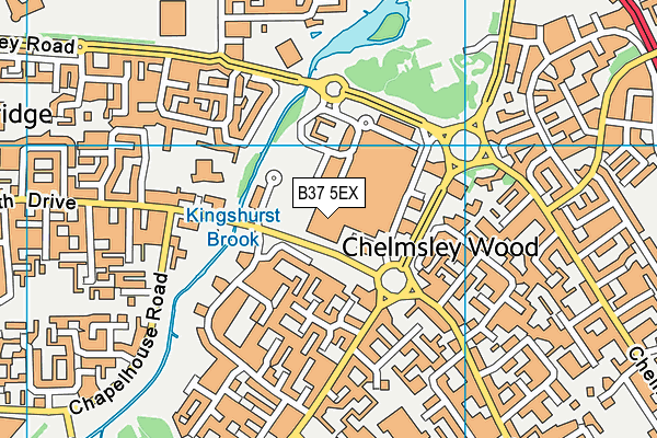 B37 5EX map - OS VectorMap District (Ordnance Survey)