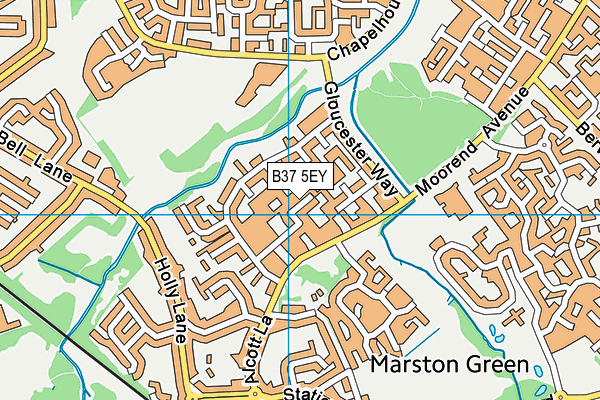 B37 5EY map - OS VectorMap District (Ordnance Survey)