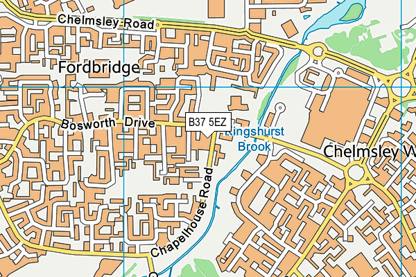 B37 5EZ map - OS VectorMap District (Ordnance Survey)