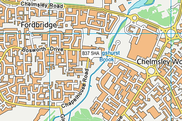 B37 5HA map - OS VectorMap District (Ordnance Survey)