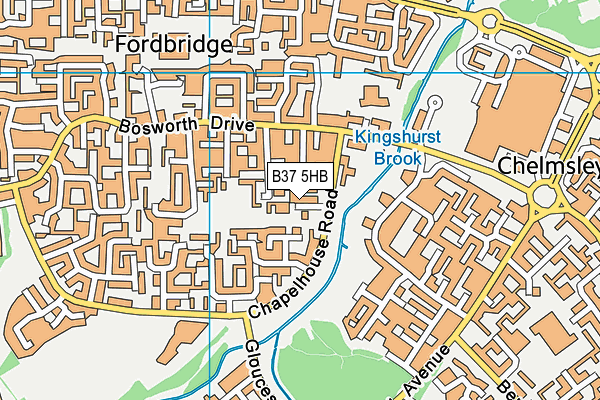 B37 5HB map - OS VectorMap District (Ordnance Survey)
