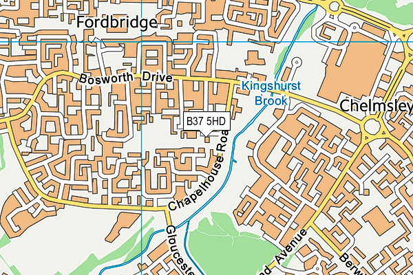 B37 5HD map - OS VectorMap District (Ordnance Survey)