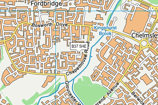 B37 5HE map - OS VectorMap District (Ordnance Survey)
