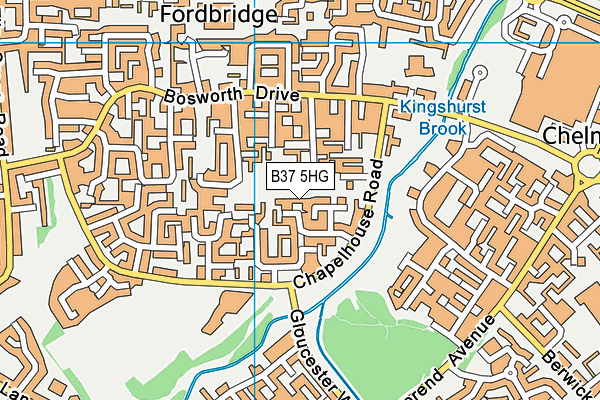 B37 5HG map - OS VectorMap District (Ordnance Survey)