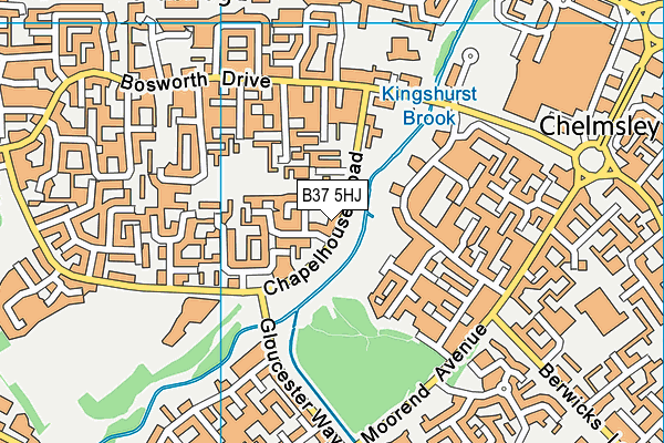 B37 5HJ map - OS VectorMap District (Ordnance Survey)
