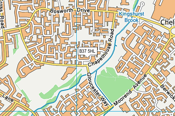 B37 5HL map - OS VectorMap District (Ordnance Survey)