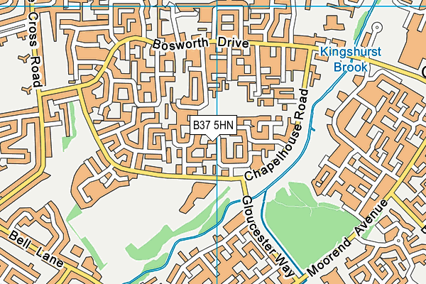 B37 5HN map - OS VectorMap District (Ordnance Survey)