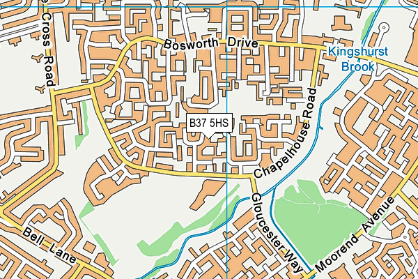 B37 5HS map - OS VectorMap District (Ordnance Survey)