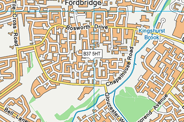 B37 5HT map - OS VectorMap District (Ordnance Survey)