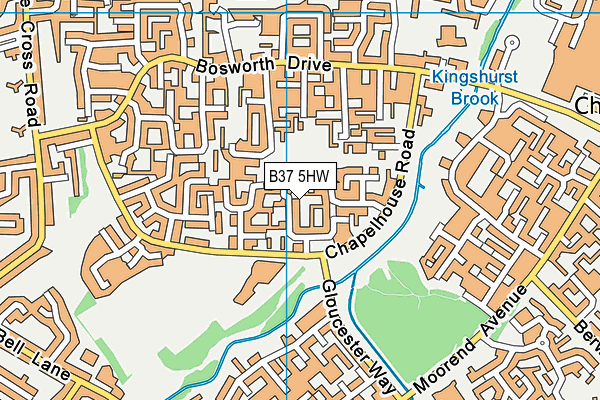 B37 5HW map - OS VectorMap District (Ordnance Survey)