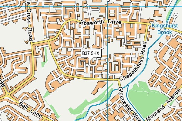 B37 5HX map - OS VectorMap District (Ordnance Survey)