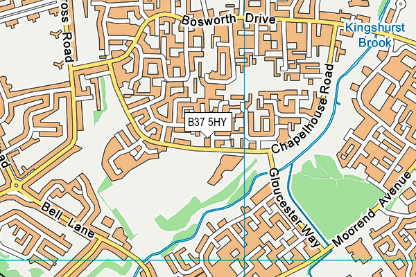 B37 5HY map - OS VectorMap District (Ordnance Survey)