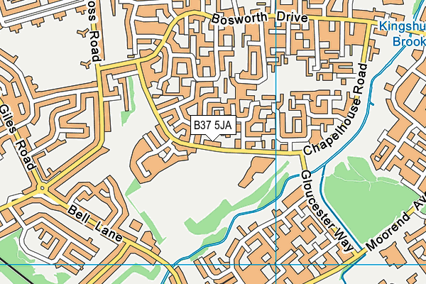 B37 5JA map - OS VectorMap District (Ordnance Survey)
