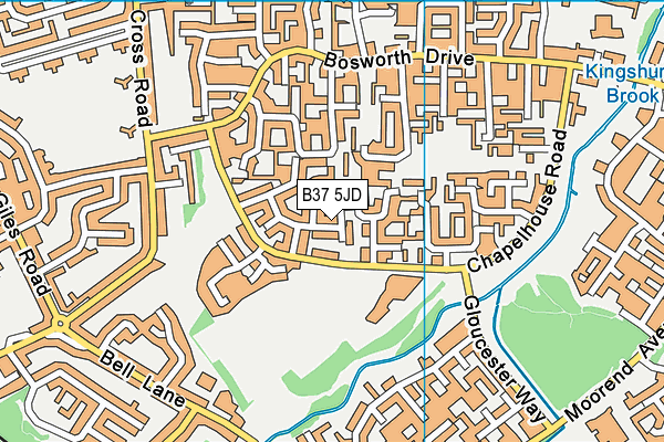B37 5JD map - OS VectorMap District (Ordnance Survey)
