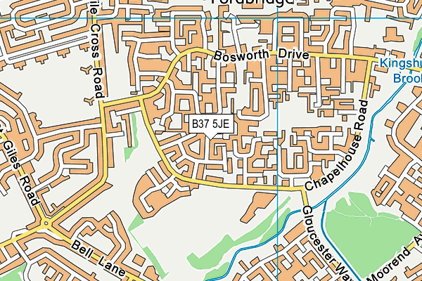 B37 5JE map - OS VectorMap District (Ordnance Survey)