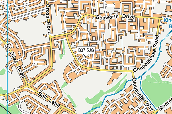 B37 5JG map - OS VectorMap District (Ordnance Survey)