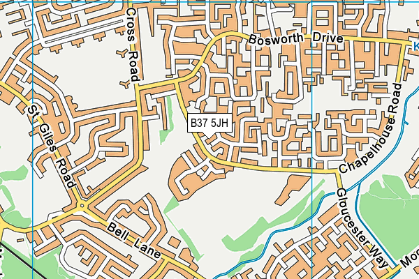 B37 5JH map - OS VectorMap District (Ordnance Survey)