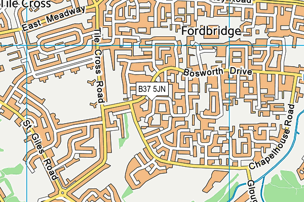 B37 5JN map - OS VectorMap District (Ordnance Survey)